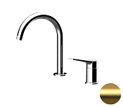 Remer Slash & Dot Смеситель для раковины, без д/к, высота излива 14 см, цвет: oro spazzolato SL57BG