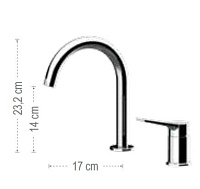 Remer Slash & Dot Смеситель для раковины, без д/к, высота излива 14 см, цвет: oro spazzolato SL57BG