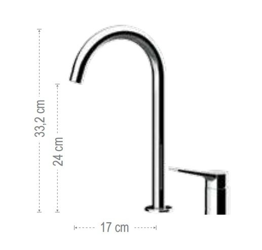 Remer Slash & Dot Смеситель для раковины, на 2 отвертсия, без д/к, высота излива 24 см, цвет: cromo SL57L