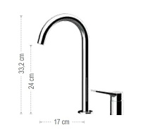 Remer Slash & Dot Смеситель для раковины, на 2 отвертсия, без д/к, высота излива 24 см, цвет: cromo SL57L