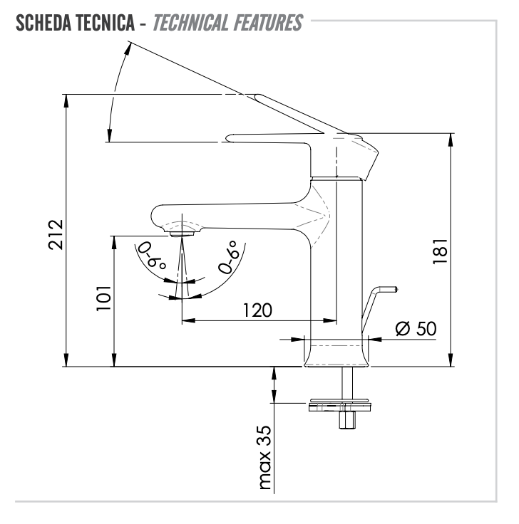 Remer Vanity Смеситель для раковины, с донным клапаном, высота излива 10,1 см, цвет: cromo V10