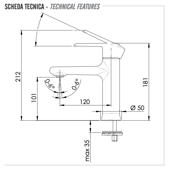 Remer Vanity Смеситель для раковины, без донного клапана, высота излива 10,1 см, цвет: cromo V12