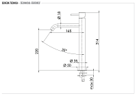 Remer X Style Inox Смеситель для раковины, без д/к, высота излива 22 см, цвет: inox spazzolato SSX12LXL