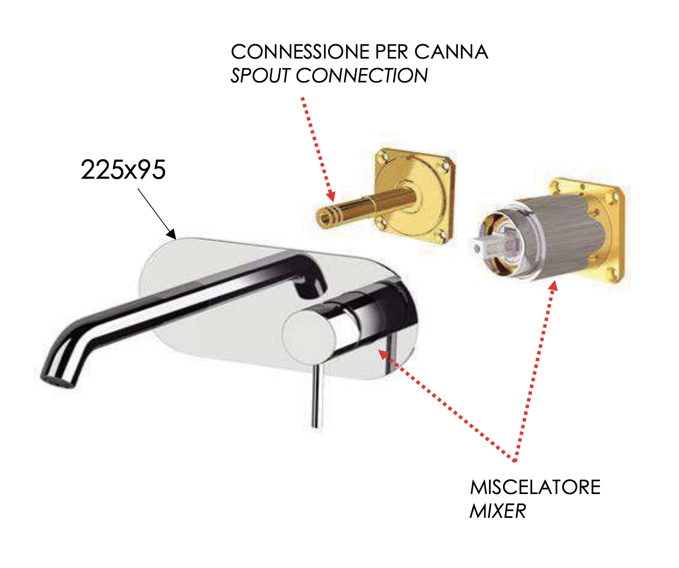 Remer X Style Смеситель для раковины встраиваемый, внешняя часть, цвет: nero opaco X15KBNO