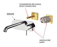 Remer X Style Смеситель для раковины встраиваемый, внешняя часть, цвет: nero opaco X15KBNO