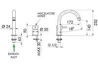 Remer X Style Смеситель для раковины, без д/к, высота излива 14 см, цвет: bianco opaco X57BO