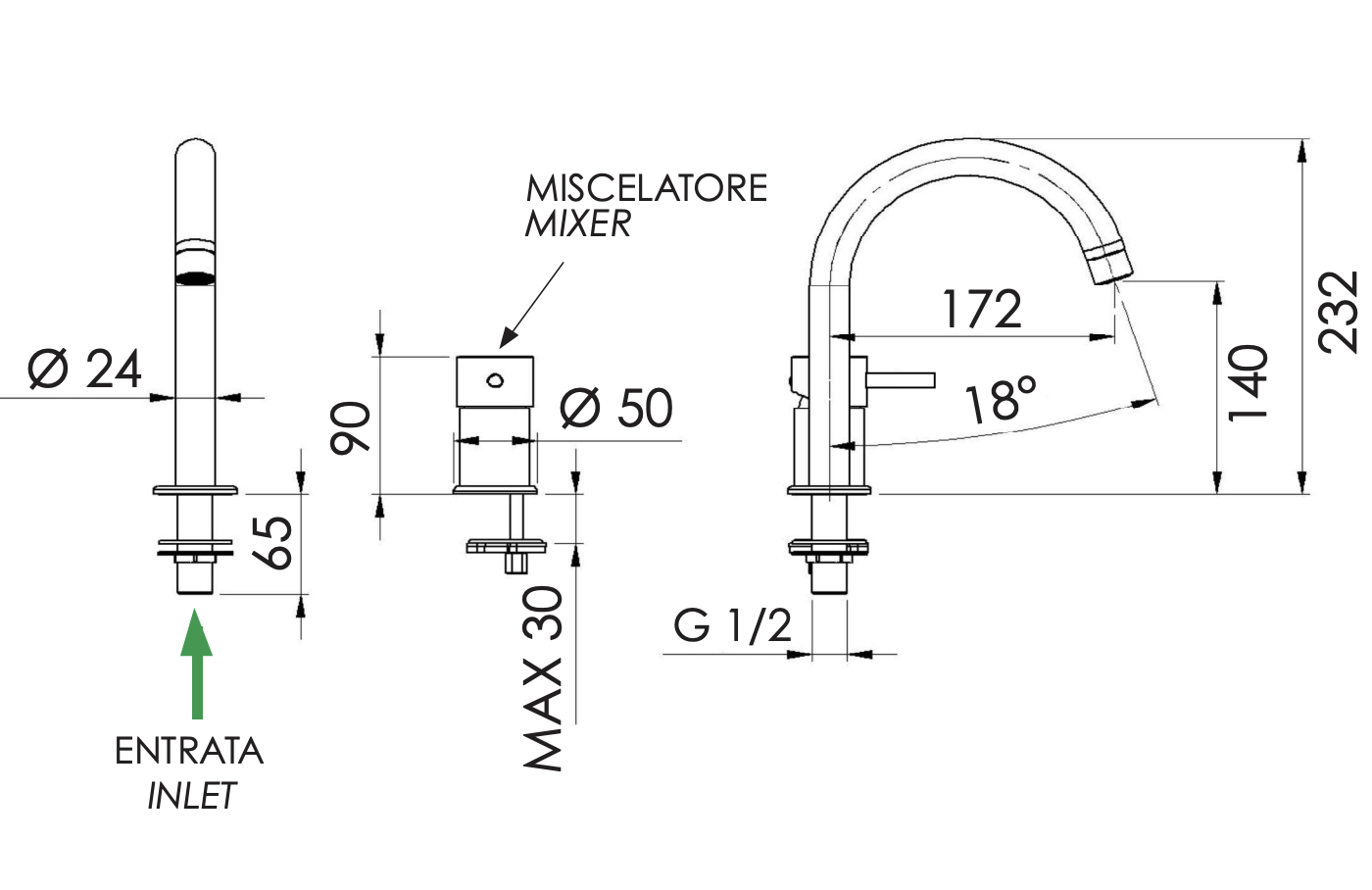 Remer X Style Смеситель для раковины, на 2 отвертсия, без д/к, высота излива 14 см, цвет: oro lucido X57DO
