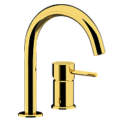 Remer X Style Смеситель для раковины, на 2 отвертсия, без д/к, высота излива 14 см, цвет: oro lucido X57DO