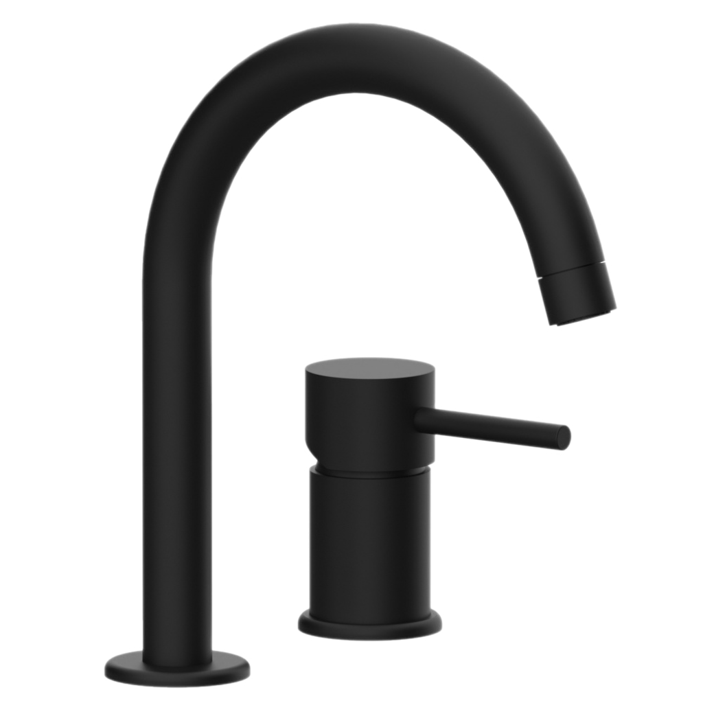 Remer X Style Смеситель для раковины, на 2 отвертсия, без д/к, высота излива 14 см, цвет: nero opaco X57NO