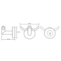 Bemeta Rawell Крючек двойной для ванной комнаты, цвет: хром 104206182