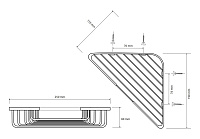 Bemeta Sablo Полочка корзинка, угловая 25x19x6h см, цвет: золото матовое 160208340