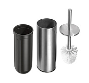 Bemeta Neo Ершик для унитаза, напольный с белой щеткой, цвет: нержавеющая сталь 102313055