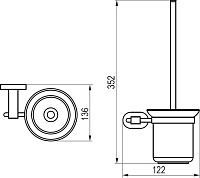 Ravak Ершик для унитаза подвесной со стеклянной колбой, цвет: хром X07P196
