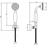 Boheme Brillante Душевой гарнитур: душевая лейка 1 вид струи, держатель для душа, шланг, цвет chrome 409