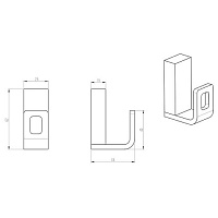 Boheme Q Крючок для полотенца, подвесной, цвет: matt gold 10946-MG