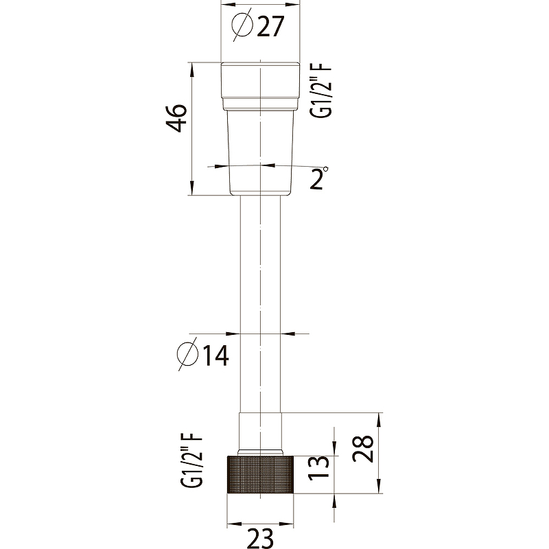 Bossini Cromolux Душевой шланг 150 см, цвет: mat black A00258C.073
