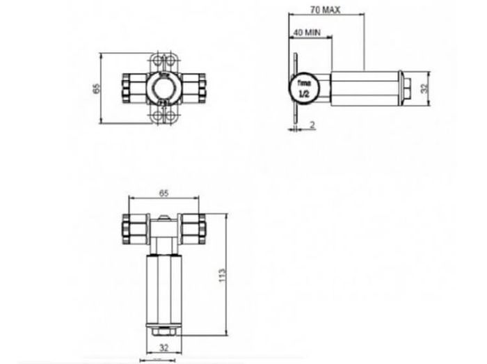 Fima Carlo Frattini Внутренняя часть гигиенического душа F2310/20/1N, цвет: латунь F2645