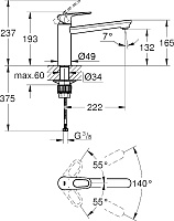 Grohe BauFlow Смеситель для кухни стандартный, цвет: хром 31688000