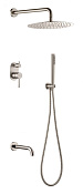 Boheme Uno Душевой комплект встраиваемый - смеситель, верхний, ручной душ, шланг, цвет: nickel brush 464-2-NB