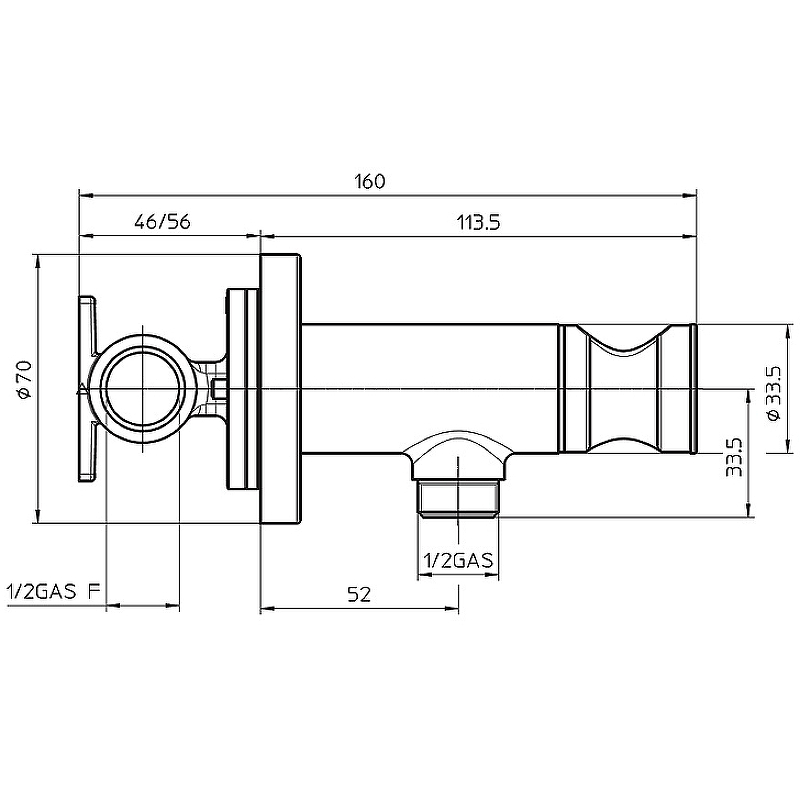 Bossini Paloma Brass Гигиенический душ настенный встраиваемый, цвет: satined gold E37005B.043