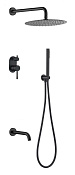 Boheme Uno Душевой комплект встраиваемый - смеситель, верхний, ручной душ, шланг, цвет: black 464-2-B