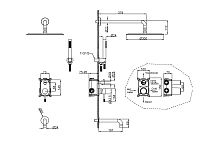 Boheme Uno Душевой комплект встраиваемый - смеситель, верхний, ручной душ, шланг, цвет: black 464-2-B
