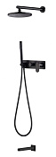 Boheme Spectre Душевой комплект встраиваемый - смеситель, верхний, ручной душ, шланг, цвет: black 454-2-B