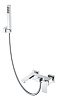 Boheme Qubic Смеситель для ванны с душевым комплектом: ручной душ, шланг, излив 20 см, цвет: chrome 473-CR