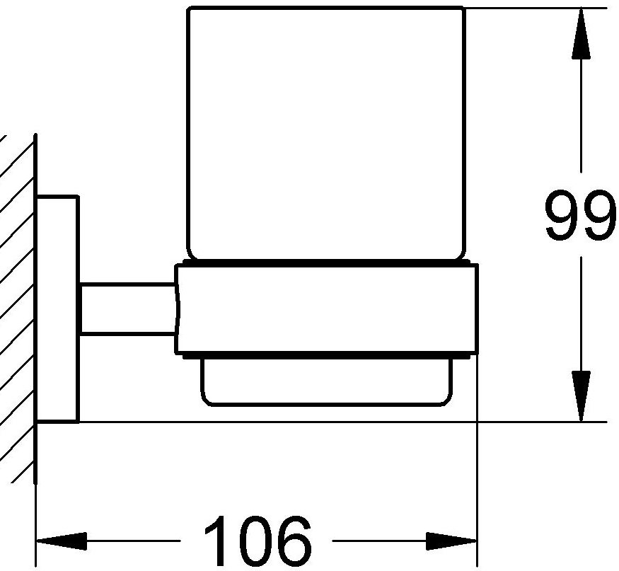 Grohe Essentials Стакан стеклянный подвесной, цвет: хром 40447001