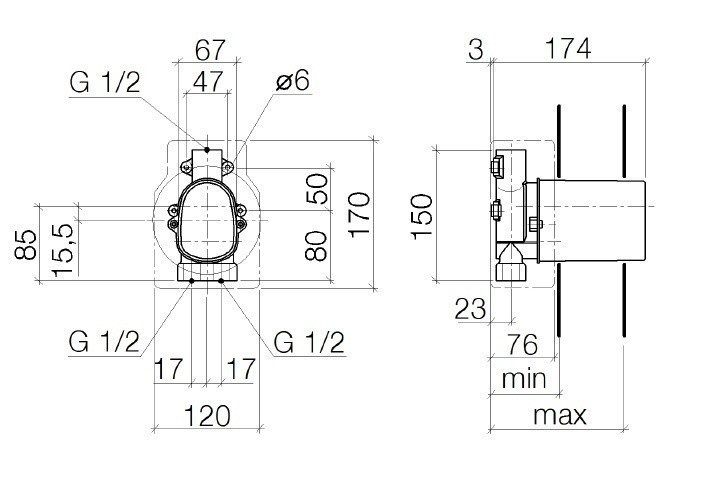 Dornbracht XTool Встраиваемая часть термостатического смесителя 1/2" 3541697090
