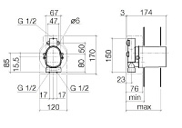 Dornbracht XTool Встраиваемая часть термостатического смесителя 1/2" 3541697090