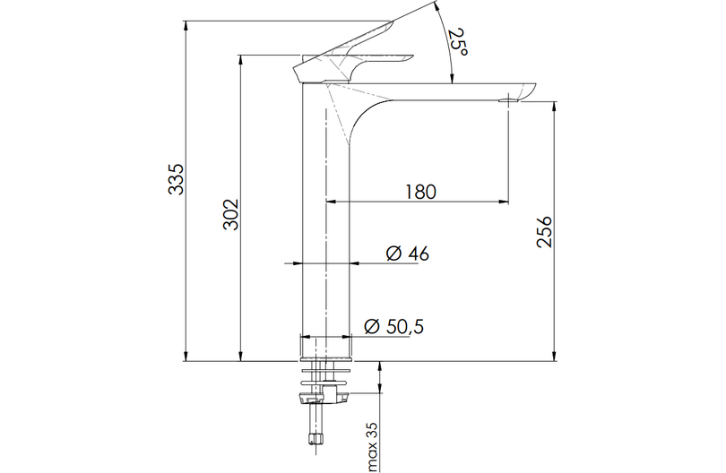 Remer Infinity Смеситель для раковины, без д/к, высота излива 25,6 см, цвет: bianco opaco I11LBO