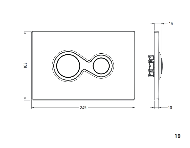 ArtCeram Monet Кнопка смыва для унитаза, пластик, цвет: matt chrome 701.000.70