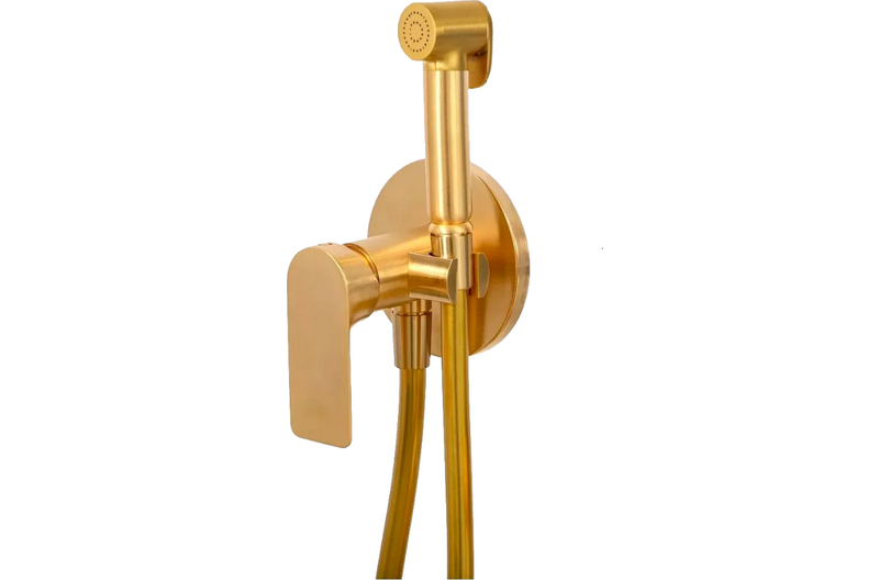 Remer Infinity Гигиенический душ со смесителем, шланг, с встраиваемой частью, цвет: oro spazzolato I65WBG
