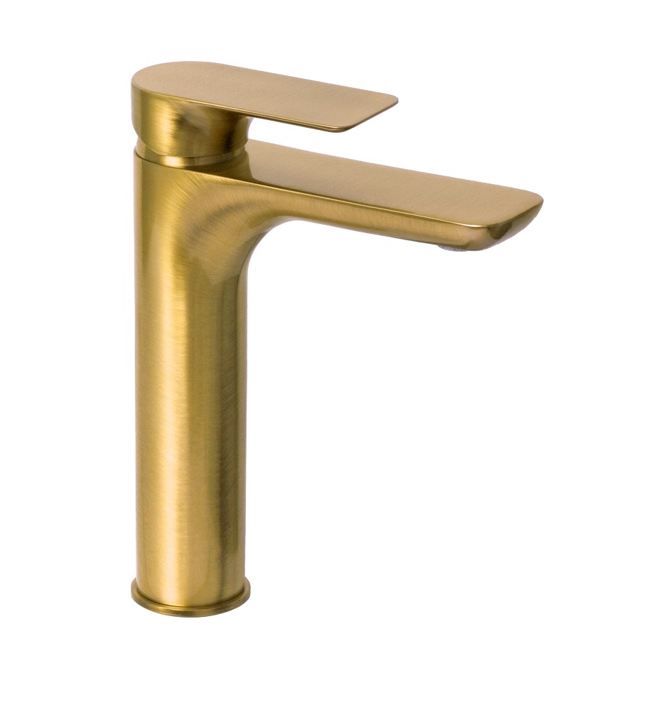 Remer Infinity Смеситель для раковины, без д/к, высота излива 25,6 см, цвет: oro spazzolato I11LBG