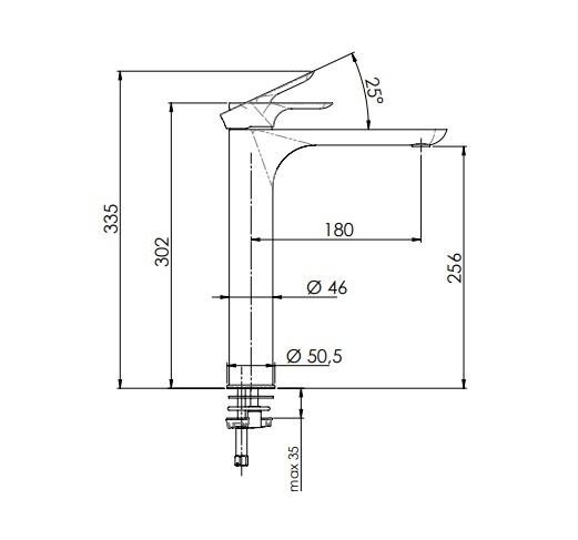 Remer Infinity Смеситель для раковины, без д/к, высота излива 25,6 см, цвет: oro spazzolato I11LBG