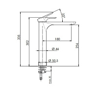 Remer Infinity Смеситель для раковины, без д/к, высота излива 25,6 см, цвет: oro spazzolato I11LBG