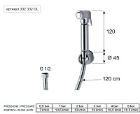 Remer Гигиенический душ, держатель, шланг 120 см, цвет: cromo 332332OL