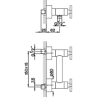 Cisal Barcelona Quad Смеситель для душа накладной, цвет: chrome BQ00044121