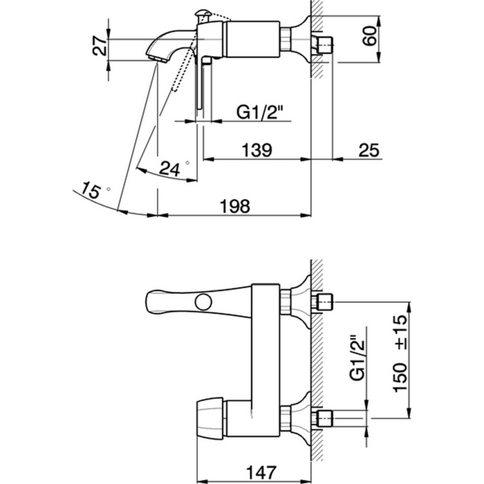 Cisal Cherie Смеситель для ванны накладной накладной, цвет: 24k gold CE00013024