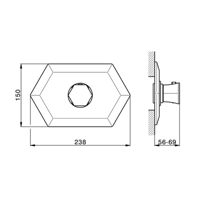 Cisal Cherie Смеситель термостатический для душа встраиваемый на 2 потребителя, цвет: rose gold CE0072002P