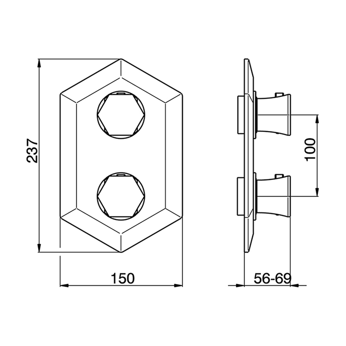 Cisal Cherie Смеситель термостатический для душа встраиваемый на 3 потребителя, цвет: rose gold CE0093002P