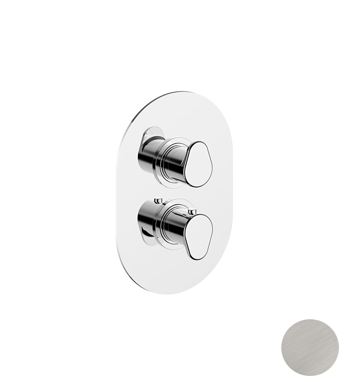 Cisal LineaViva Смеситель термостатический для душа встраиваемый на 2 потреб., цвет: brushed nickel LV0181002F