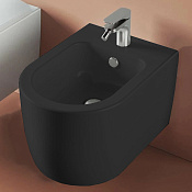 ArtCeram Monet Биде подвесное 36x52 см, 1 отверстие, с переливом, с креплениями, цвет: matt black MNB001 17 00