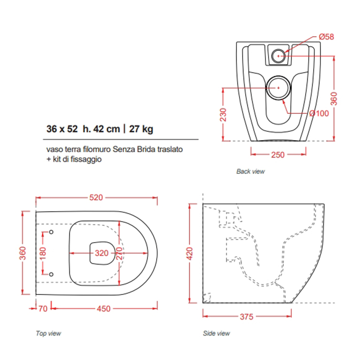 ArtCeram Monet Унитаз напольный безободковый 36x52 см, цвет: matt white MNV002 05 00