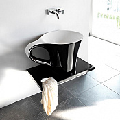 ArtCeram Cup Раковина чаша 70x50x42,5h см, без перелива, цвет: glossy white/glossy black OSL005 01 50