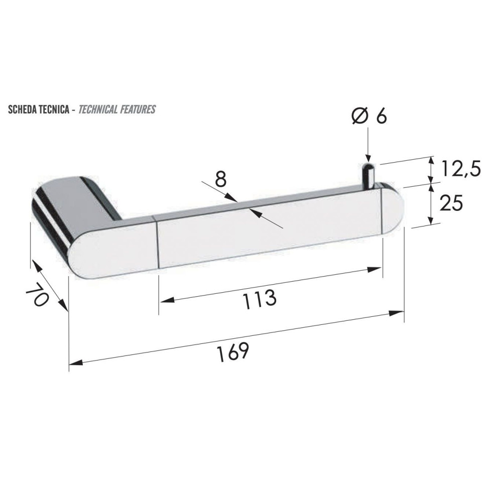 Remer Lounge Держатель туалетной бумаги, подвесной, цвет: nichel spazzolato opaco LN61NPO