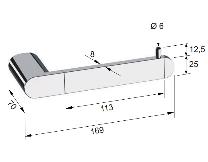 Remer Lounge Держатель туалетной бумаги, подвесной, цвет: rame lucido LN61RL