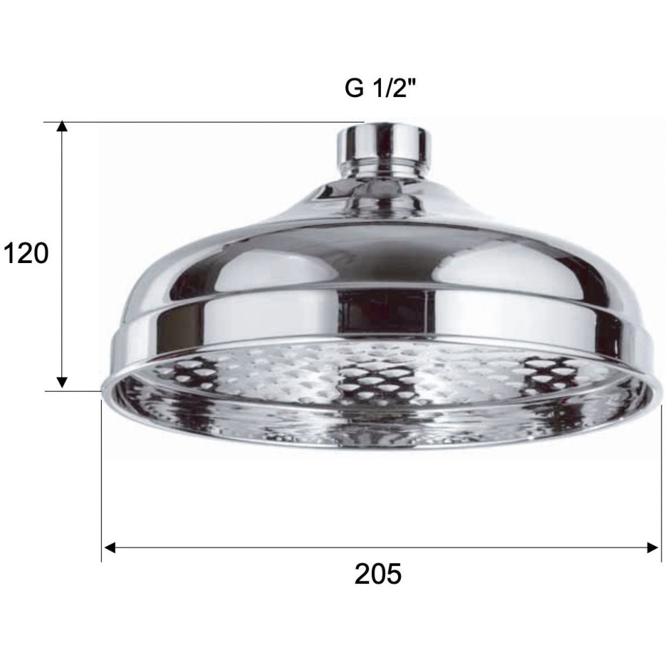 Remer Верхний душ 20,5 см, 1 режим, без кронштейна, цвет: vecchio ottone 359B20VOx