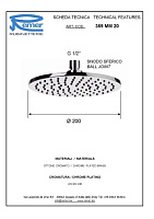 Remer Верхний душ 20 см, 1 режим, без кронштейна, цвет: oro lucido 359MM20DOX